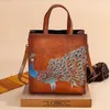 Pink sugao designer handbags tote bags women shoulder handbag genuine leather retro purse hand-painted animal tote bag high qualit1794
