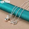 Hängen 925 Sterling Silver Cute Baby Pacifier Pendant Halsband 40-75 cm Chain for Women Girl Student Fashion Party Wedding Jewelry Gift