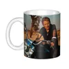 Mugs Motorcycle Johnny Hallyday Coffee DIY Personalized French Rock Singer Ceramic Mug Creative Gift