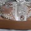 Pinces à cheveux Frontlet Goutte D'eau Cristal Bandeaux Perle Diadèmes Flapper Cap Coiffes De Mariage Strass Front Couronnes Bijoux De Fête