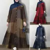 Ubranie etniczne Zanzea Kobiety Vintage muzułmańska sukienka 2024 Spring Print Maxi Vestidos Casual Botton Buttom Sundress Long Sleeve Abaya Oversize