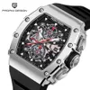 Pagani Design Men Watch Luxury Quartz Watch For Men Skeleton Dial Chronograph 100M Waterproof Rectangle Sapphire glass 240129