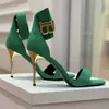 Marque de luxe Uma sandales chaussures avec paillettes B-embelli dame talons hauts robe de soirée gladiateur Sandalias