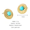 Stud Earrings YACHAN 316L Stainless Steel Round Natural Stone Fashion Classic Retro Charm Jewelry Gift For Women