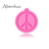 Baking Moulds DY0330 Shiny Peace Sign Keychains Mould Resin Epoxy Mold For Jewelry Pendant Tools Silicon Molds Diy