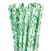 Picie słomek 9 cali wielokrotnego użytku z plastikiem STS Cali Cactus Lopard Daisy Camouflage American Flag Zebra Wzór dla Mason Jar Dhuev
