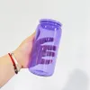 USA Warehouse RTS pusta sublimacja BPA darmowe 16 uncji Borokrzemię przezroczystą przezroczystą galaretkę w kolorze sody z kolorowymi plastikowymi pokrywkami do opakowań UV i winyl