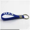 Sile Loop-sleutelhangers Duurzaam rubberen sleutelhanger Polsbandje Sleutelhanger Aanpassen Korte polsband Fob Mti Kleuren Drop Delivery Dh3U5