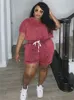 Wmstar grande taille deux pièces tenues femmes vêtements Shorts ensembles solide décontracté hauts et pantalons correspondant ensemble en gros Dropshopping 240127