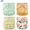 Babyland 4pcs/set Cloth Diapers Baby Shells Adjustable Reusable Baby Cloth Nappy Pocket Diaper Covers For Baby 3-15KG 240119