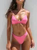 Bikinis de moda de banho feminina 2024 Mulheres fêmeas sexy fêmeas de banho sólidas Biquíni sólido Conjunto preto de Biliússia Brasque