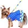 Vêtements de chien Robe de luxe Bowknot pour petits chiens Été Yorkie Chihuahua Fille Chiot Vêtements Princesse Harnais et laisse Ensemble