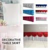 Party Decoration 3M Wedding Backdrop Curtain Swag Tassel Ice Silk Drape Valance Stage Table kjolar Bankettdekor