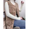 Kamizelki damskie kamizelki modowe kurtki dla kobiet wełniane jagnięce jagnięce jesień zima 2024 kamizelki krótki płaszcz koreańskie zwykłe femme