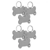 Dog Collars 6 Pcs Pet Tag Cat Name Labels Personalized ID Tags Hangings Bone Plate Stainless Steel
