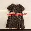 Crianças meninas marrom letras completas vestido princesa moda designer vestidos outono verão ar algodão tutu vestido crianças bebê crianças roupas