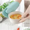 Oven Mitts Thicken Sile Anti Scald Glove Microwave High Temperature Resistance Oven Mitts Heat Insation Ovens Kitchen Baking Tool Drop Dh4Vj