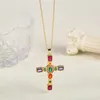 Pendant Necklaces Fashion Cross For Women Men Gold And Silver Amazing Color Crystal Jesus Christian Jewelry Wholesale