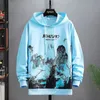 Sweatshirts pour homme lâche bleu Manga vêtements pour hommes à capuche Anime sweats à capuche de luxe bienvenue Deal Designer Sweat-shirt Emo Streetwear 240119