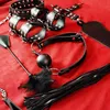 BDSM Set Toy Sex Handbojor för par vuxen kit bdsm 9 st/set ögonbindelse strapon säng bondage sexuella handbojor sexiga tillbehör 18 240130