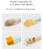 2Pcs Set Baby Feeding Spoon Food Grade Silicone born Soft Head Accessories Solid Utensils 240131