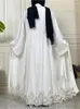 Abbigliamento etnico Ramadan Kimono aperto Cardigan Abaya Dubai Arabo Turchia Islam Abito musulmano Abaya per le donne Caftano Marocain Robe Musulmane