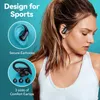 Auricolari per telefono cellulare Auricolari Bluetooth Cuffie wireless reali con microfono LED Type-C Touch Control Riduzione del rumore Ganci per le orecchie Cuffie sportive impermeabili YQ240202