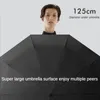 Guarda-chuvas à prova de vento forte 125cm anel reforçado fivela 10 osso duplo guarda-chuva automático homens grande fecho dobrável à prova d'água grande