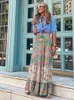 Gonne Boho Gonna lunga stampata Donna Estate Vita alta Floreale Femminile Vintage Casual Allentato Beach Holiday Maxi A-Line 2024