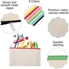 Cotton Canvas Makeup Bag Multipurpose Cosmetic Pen With Zipper Travel Toiletry Pouch Blank DIY Craft Pencil