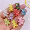 Decoratieve Beeldjes 10st Hars Glitter Bepowder Leuke Kleurrijke Kristallen Beer Plaksteen Strass DIY Thuis Scrapbook Craft Ornament