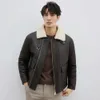 Original Ecological Fur Integrated Mens Leather Jacket Sheepskin Motorcycle Winter Designer Wool NI63