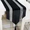 Corredor de mesa 33x180cm luxo com borlas para jantar festa de casamento bolo de natal floral macio toalha de mesa decoração1267a