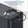 Hub 2.0 USB Splitter 4 Port Power OTG Kabel adaptera wielokrotna ekspander DUAL DO PC Surface Laptop Myszka drukarka klawiatury