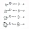 Studörhängen Medicinsk rostfritt titanstål Zirkonkristall 4 PRONG TRAGUS TRASHILAGE FÖR Män Kvinnor Piercing Ear Smyckes