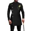 Costume de Style indien pour hommes, veste longue et pantalon, ensemble 2 pièces, Blazer formel à simple boutonnage pour marié, smoking de mariage, XS-5XL