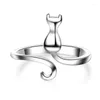 Cluster-Ringe aus 925er-Sterlingsilber, Katze, für Damen, Verlobung, Luxus-Designer-Schmuck, weiblich, Angebote mit Schmuckgeschenken