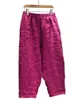 Damesbroek Dames Losse effen kleur Elastische taille Linnen Dames Vlasbroek Dames 2024 Lente Zomer Herfst