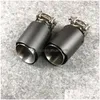 Muffler Two Pieces Fl Matte Carbon Fiber Akrapovic Exhaust Tips Car Er Styling Drop Delivery Mobiles Motorcycles Parts System Dhc2E