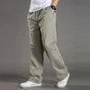 Mens casual Cargo Cotton pants men pocket loose Straight Pant Elastic Work Trousers Brand Fit Joggers Male Super Large Size 240124