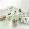 Decorative Flowers Artificial Silk Fake Flower Mini Ball Chrysanthemum Bouquet Wedding Pography Props Home Living Room Garden Desktop