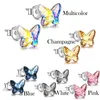 Stud Earrings Rainbow Butterfly Exquisite Austrian Crystals Jewelry Mothers Day Birthday Gifts