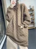 カジュアルドレス短いレトロな怠zyなスタイル女性用のゆるいサイズの綿の綿のパッド入りの厚いハイネックZ4477のための冬のキルティングドレス
