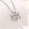 Pendant Necklaces S925 Sier Star Pendant Statement Necklace Zircon Diamonds Women Girls Lady Elements Jewelry Drop Delivery Jewelry Ne Dhwwe