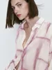 Kvinnor Bluses Women 2024 Summer Fashionable Lightweight Comant Casual Halo Print långärmad skjorta Chic Button-up Top Mujer