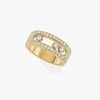 Cluster Rings Messica - Franska klassiska kvinnors par Ring S925 Sliding Diamond Move Uno/Twin Toi/Move Titanium High Quality Smycken