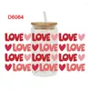 Window Stickers UV DTF Cup Wrap Transfers Valentine's Day Waterproof For Glass Decoration D6058