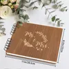 Party Supplies Brown Guest Book 8,5x7 tum Wood Wedding-inloggning