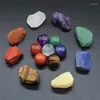 Decorative Figurines Natural Reiki Gemstones 7 Chakras Crystal Ball Mineral Energy Raw Quartz Rough Stone With Gift Box