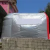 vendita all'ingrosso cabina di verniciatura gonfiabile rossa portatile di dimensioni personalizzate / tenda gonfiabile per verniciatura esplodere Stazione di lavoro a spruzzo con 2 ventilatori